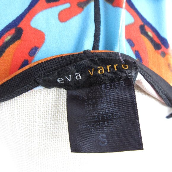 Eva Varro Wedge Dress Women's Size S Vella Multi-Colored Cap Sleeve - Picture 7 of 9